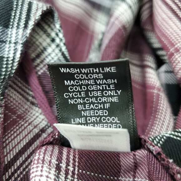 Torrid 1 Twill Henley Tunic Top Plus Size 1X Roll Tab Sleeve Pocket Plaid Purple - Picture 7 of 7